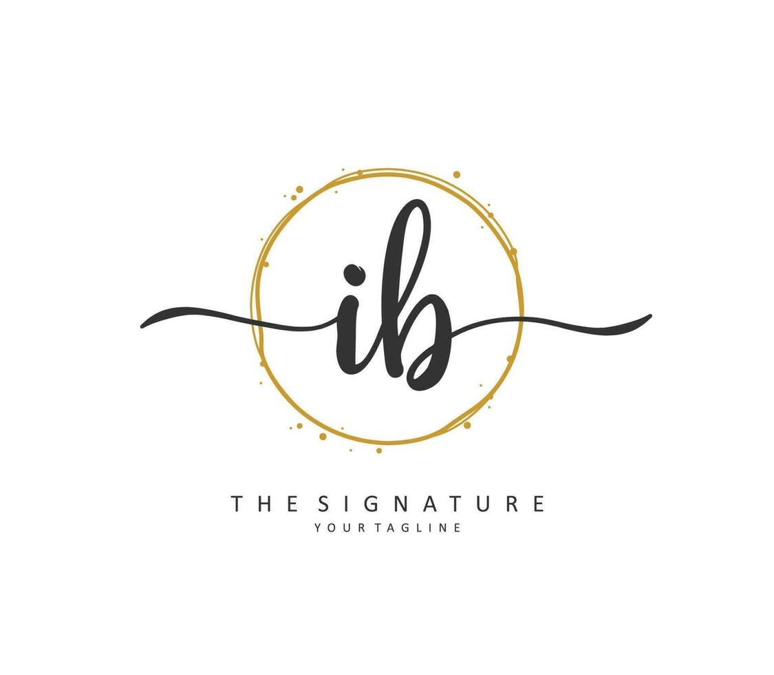 ib initiale lettre écriture et Signature logo. une concept écriture initiale logo avec modèle élément. vecteur