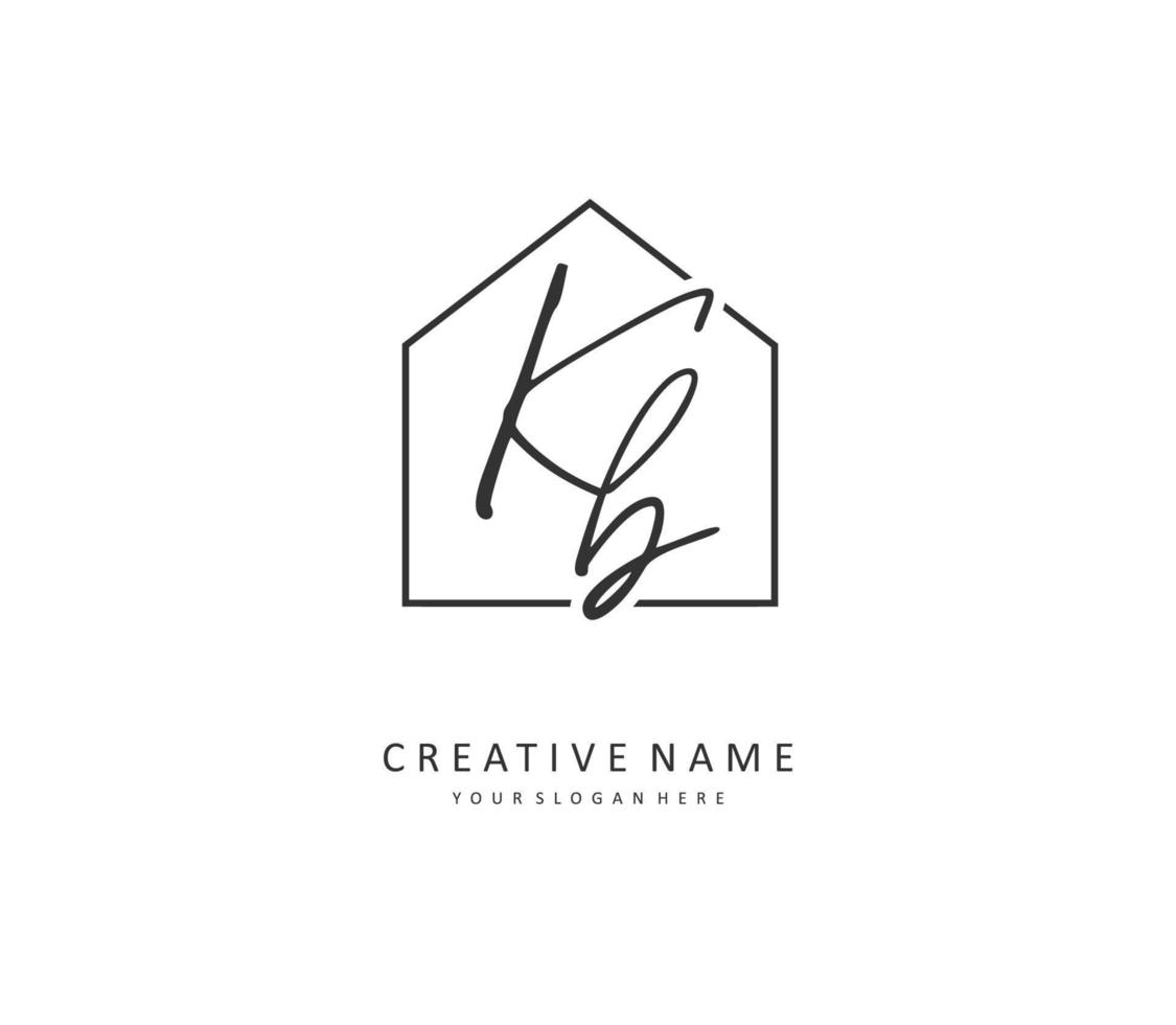 k b Ko initiale lettre écriture et Signature logo. une concept écriture initiale logo avec modèle élément. vecteur