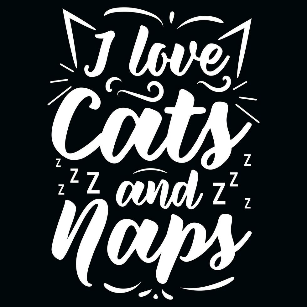 chats typographique T-shirt conception vecteur conception