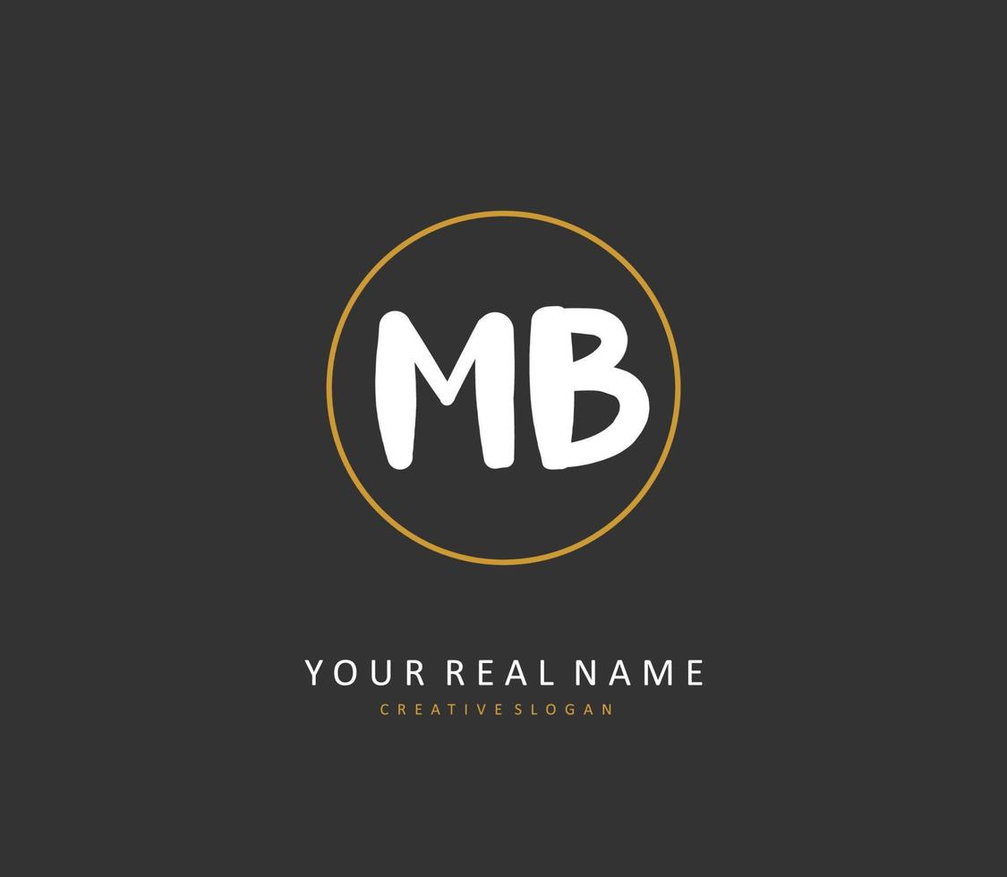 m b mb initiale lettre écriture et Signature logo. une concept écriture initiale logo avec modèle élément. vecteur