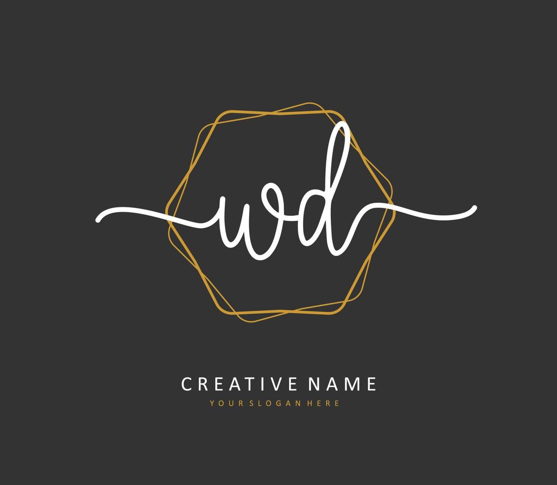 wd initiale lettre écriture et Signature logo. une concept écriture initiale logo avec modèle élément. vecteur