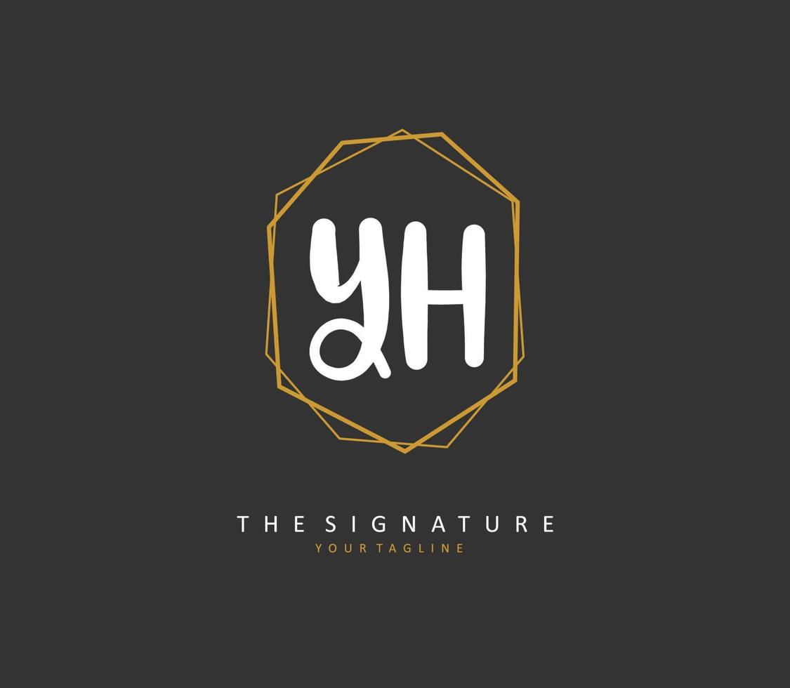 y h ouais initiale lettre écriture et Signature logo. une concept écriture initiale logo avec modèle élément. vecteur