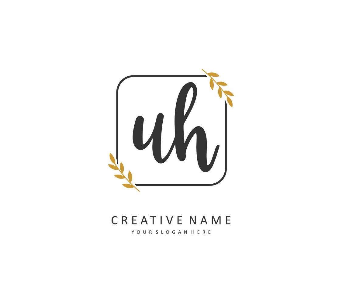 u h euh initiale lettre écriture et Signature logo. une concept écriture initiale logo avec modèle élément. vecteur