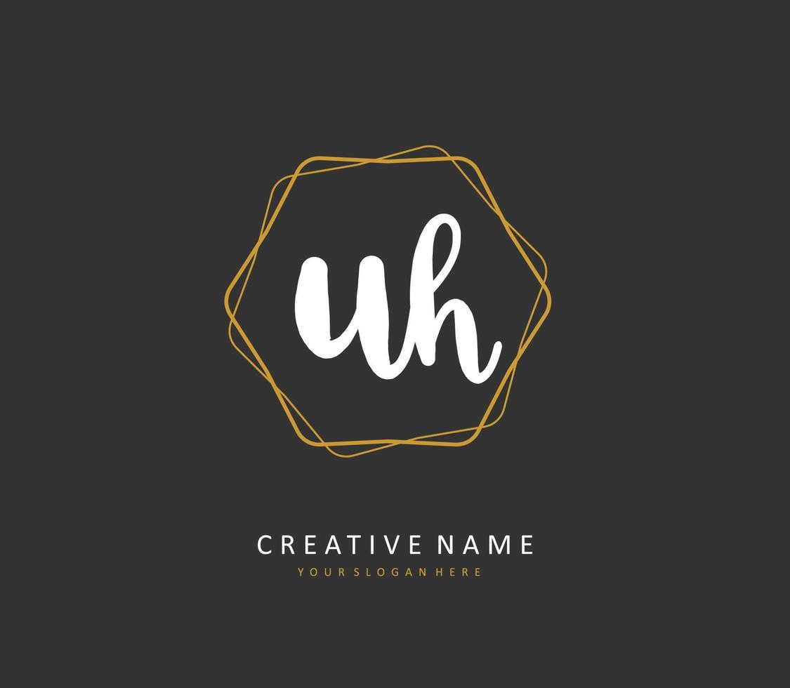 u h euh initiale lettre écriture et Signature logo. une concept écriture initiale logo avec modèle élément. vecteur