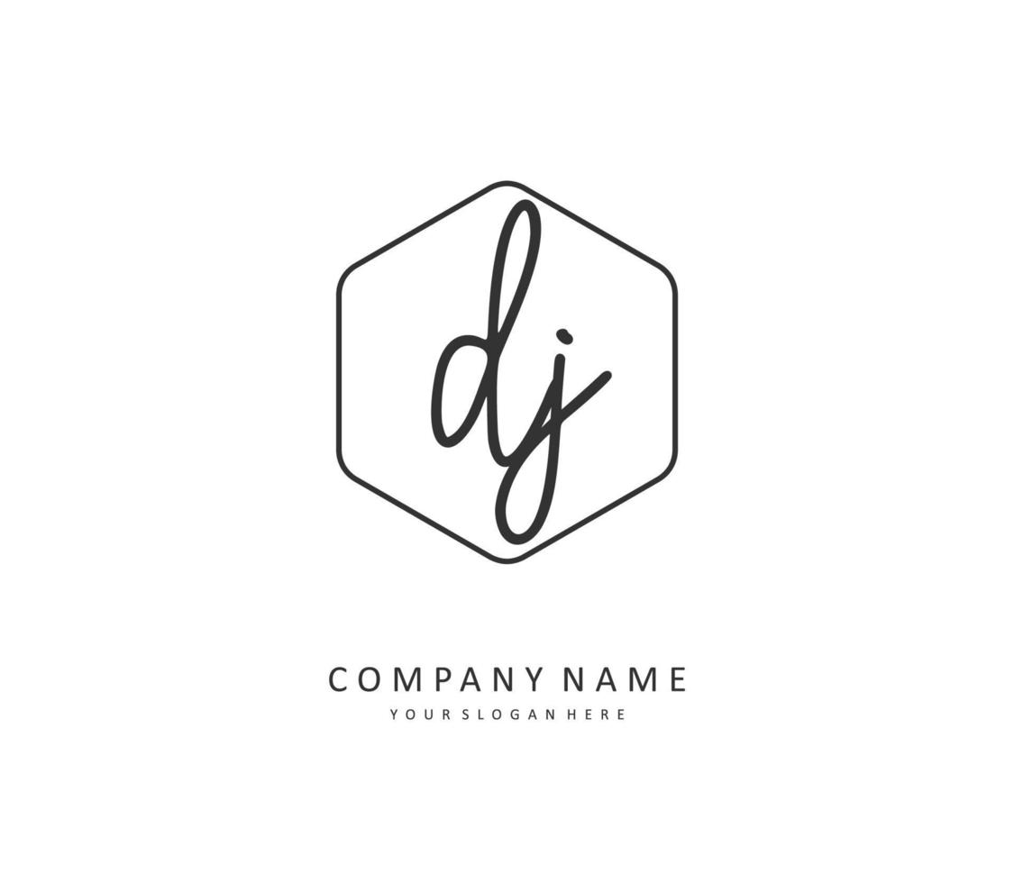dj initiale lettre écriture et Signature logo. une concept écriture initiale logo avec modèle élément. vecteur