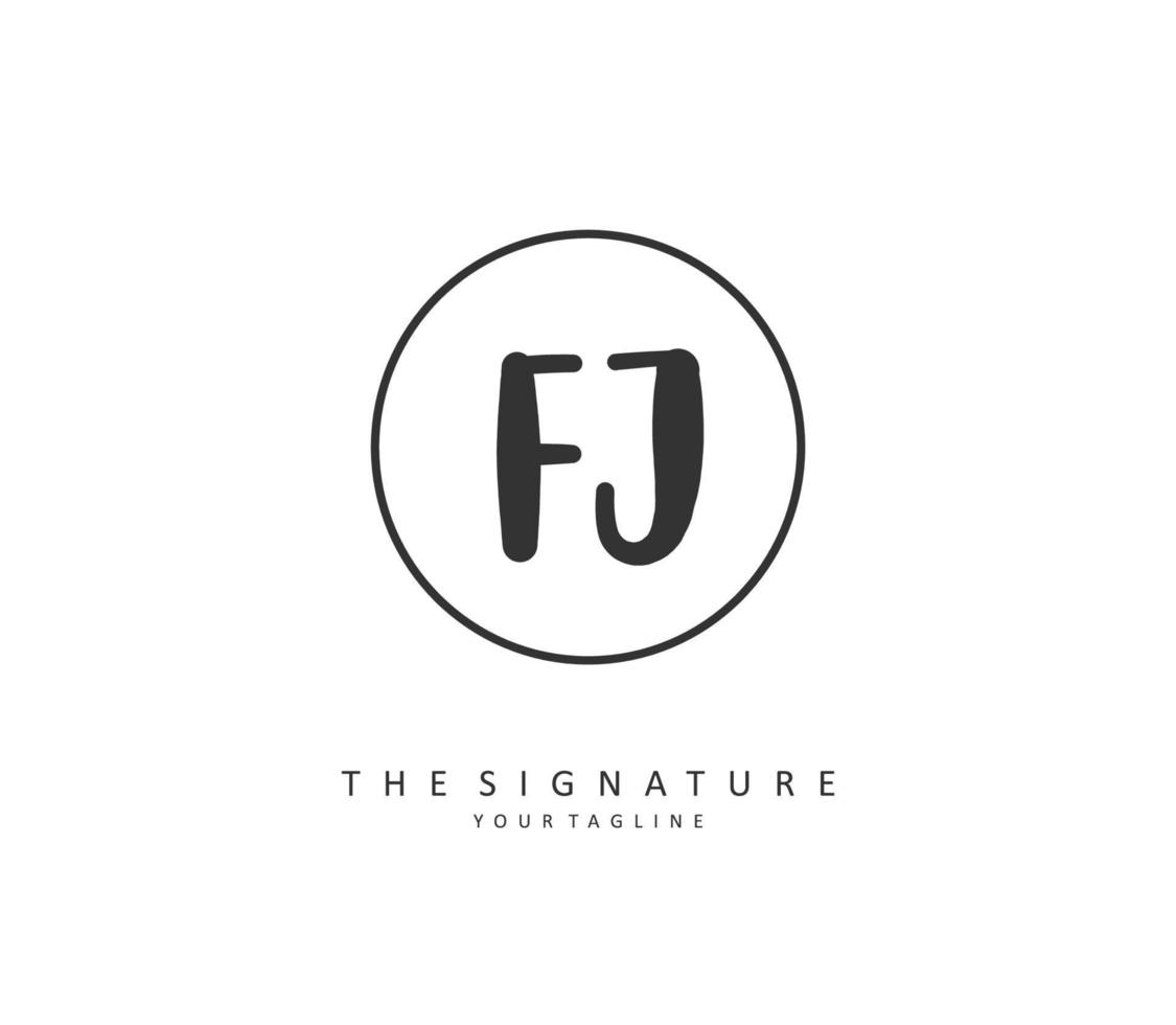 fj initiale lettre écriture et Signature logo. une concept écriture initiale logo avec modèle élément. vecteur