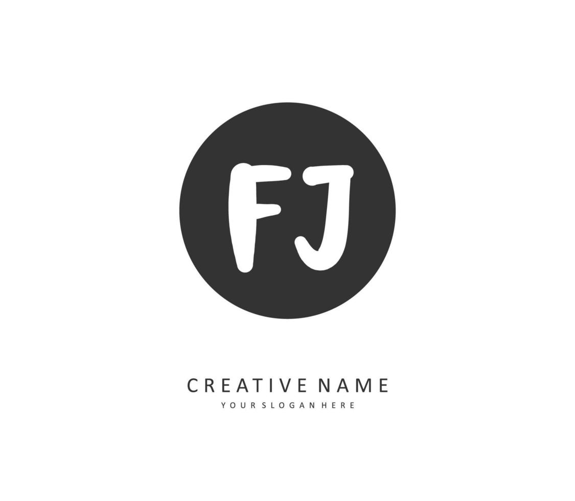 fj initiale lettre écriture et Signature logo. une concept écriture initiale logo avec modèle élément. vecteur