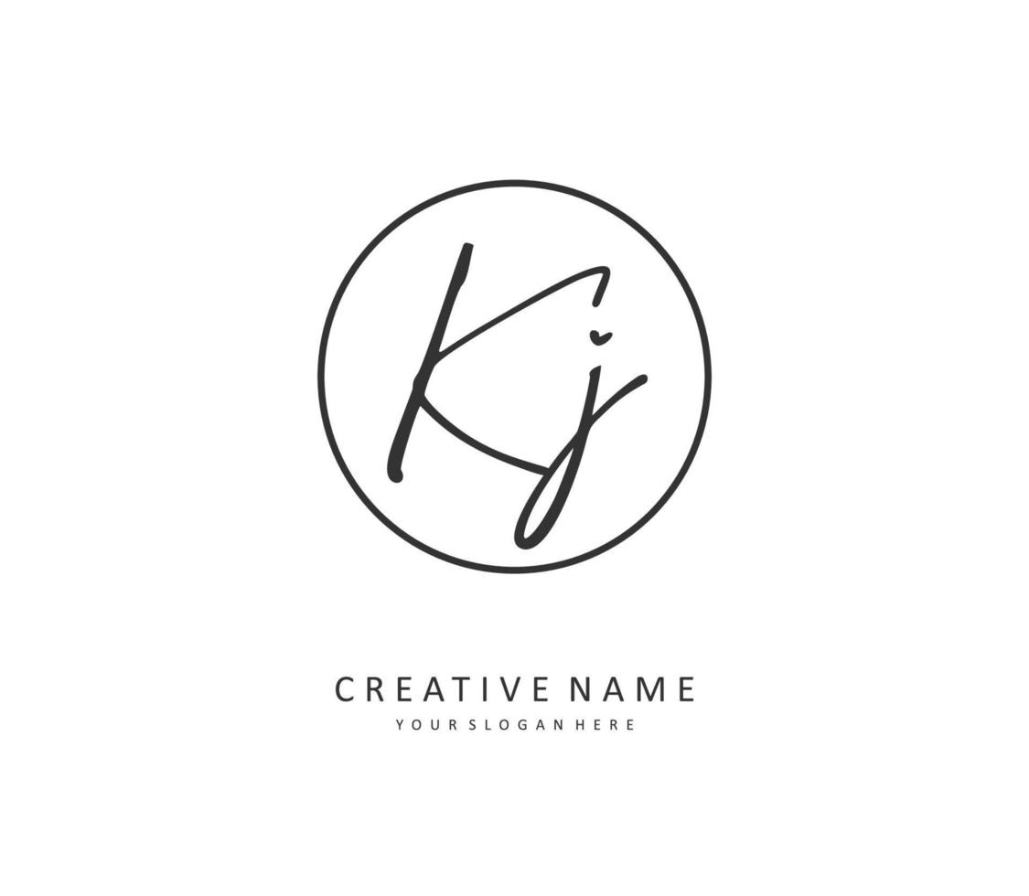 kj initiale lettre écriture et Signature logo. une concept écriture initiale logo avec modèle élément. vecteur