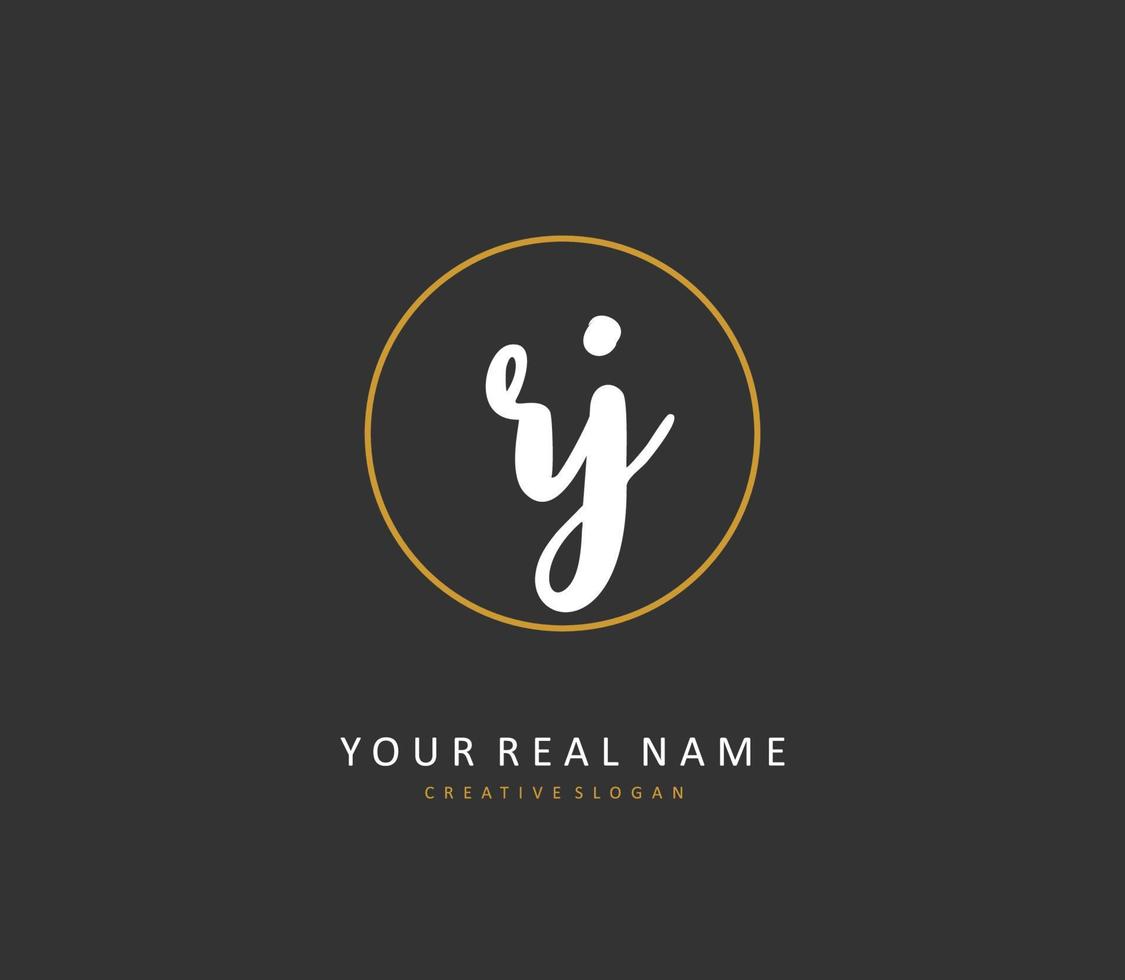 rj initiale lettre écriture et Signature logo. une concept écriture initiale logo avec modèle élément. vecteur
