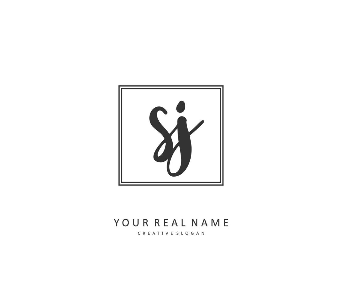 sj initiale lettre écriture et Signature logo. une concept écriture initiale logo avec modèle élément. vecteur