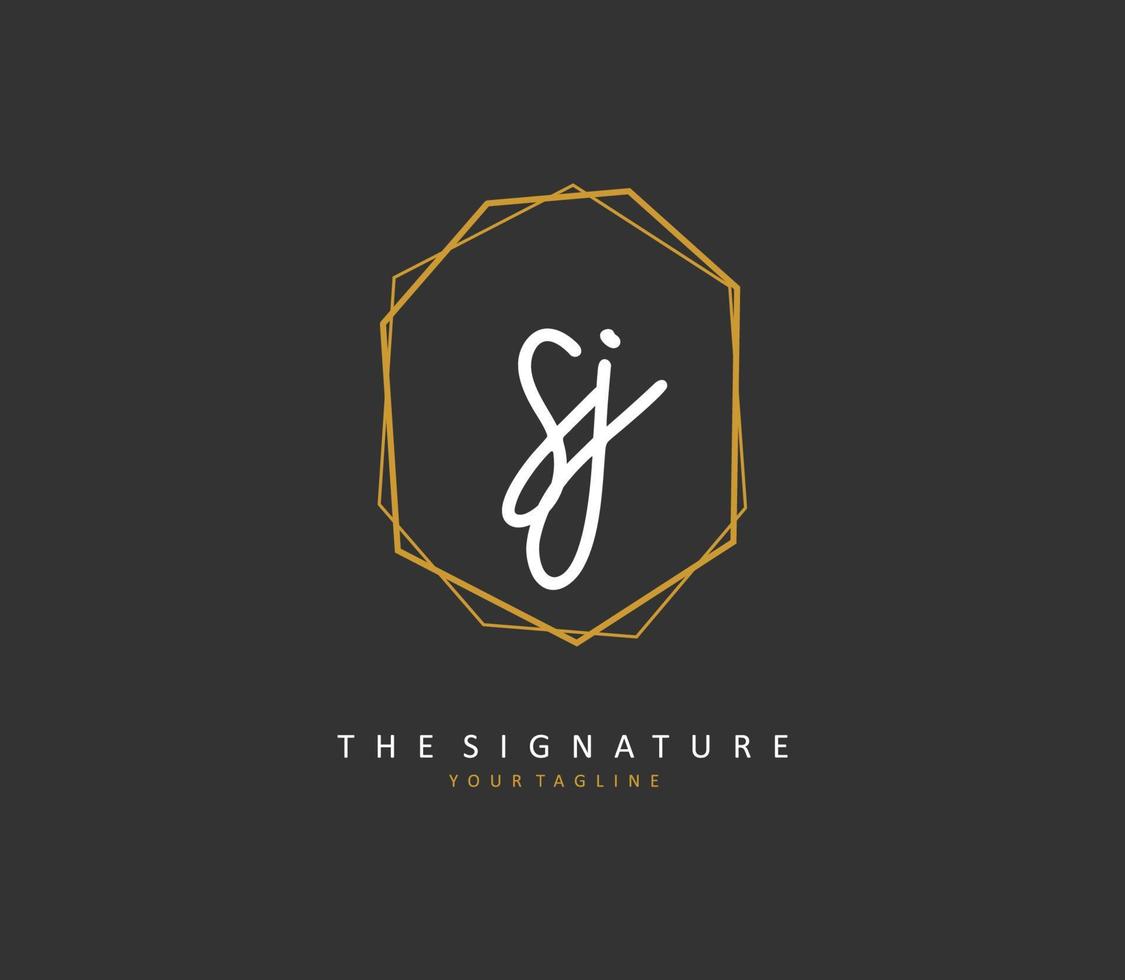 sj initiale lettre écriture et Signature logo. une concept écriture initiale logo avec modèle élément. vecteur