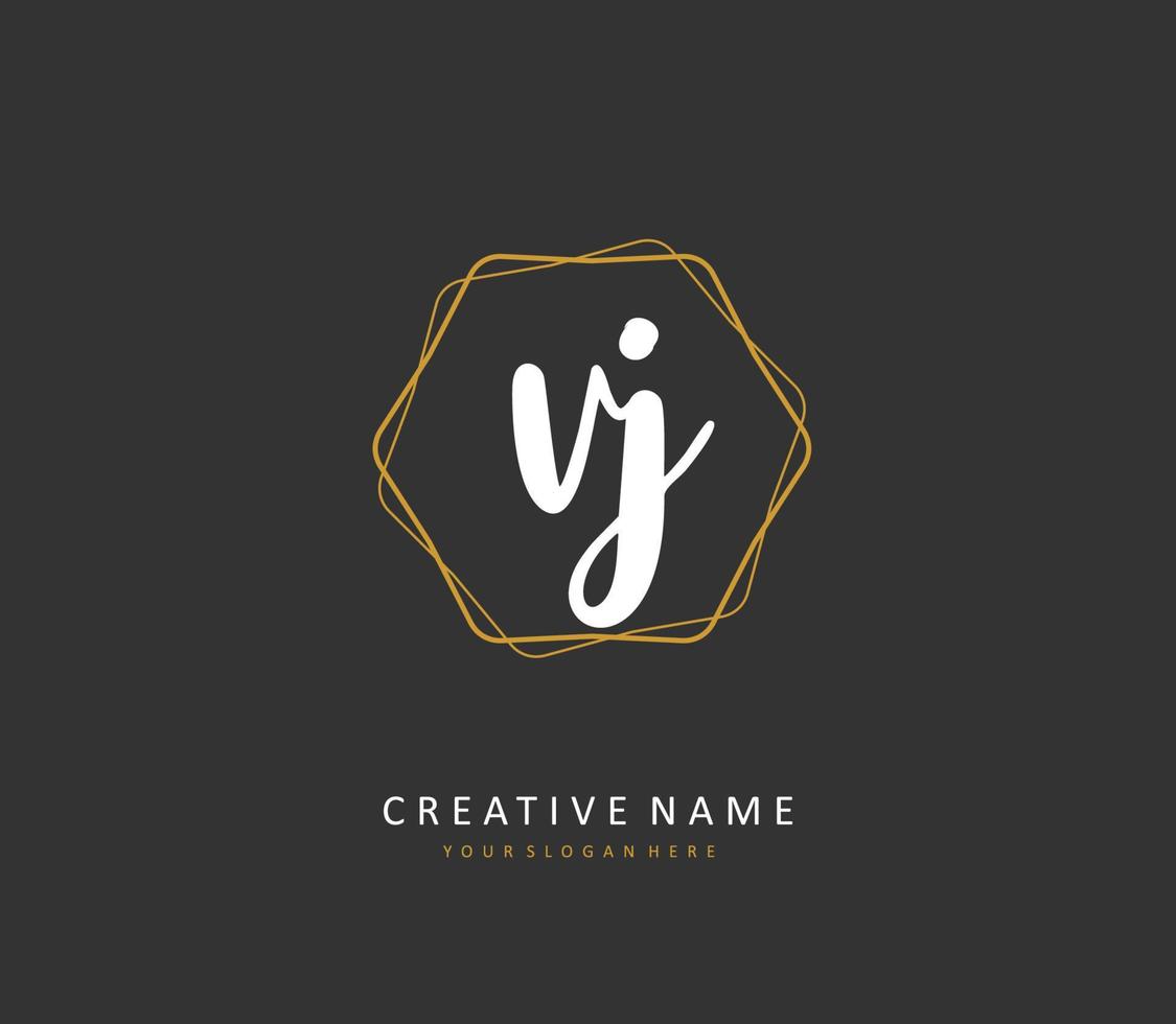 vj initiale lettre écriture et Signature logo. une concept écriture initiale logo avec modèle élément. vecteur