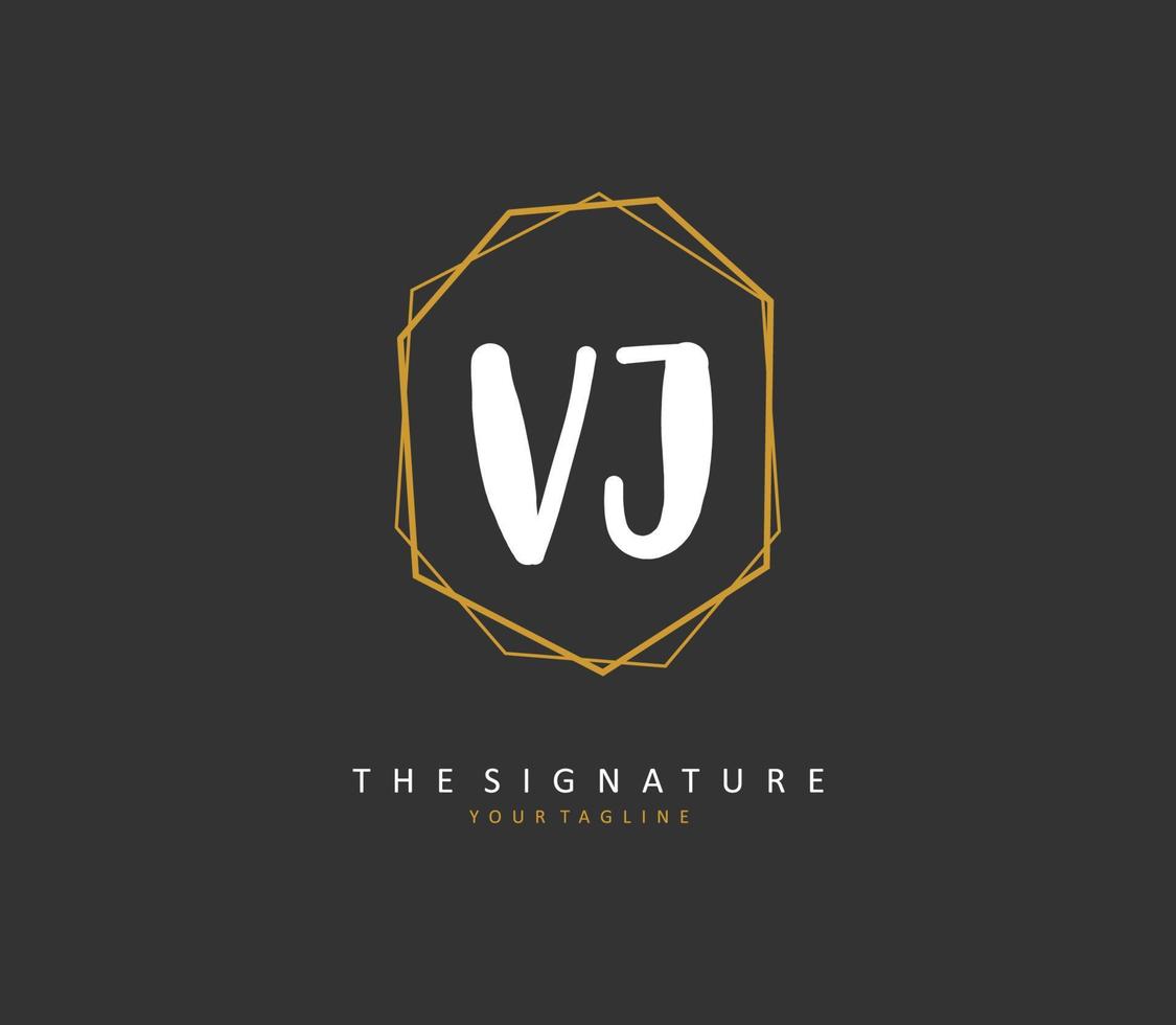 vj initiale lettre écriture et Signature logo. une concept écriture initiale logo avec modèle élément. vecteur