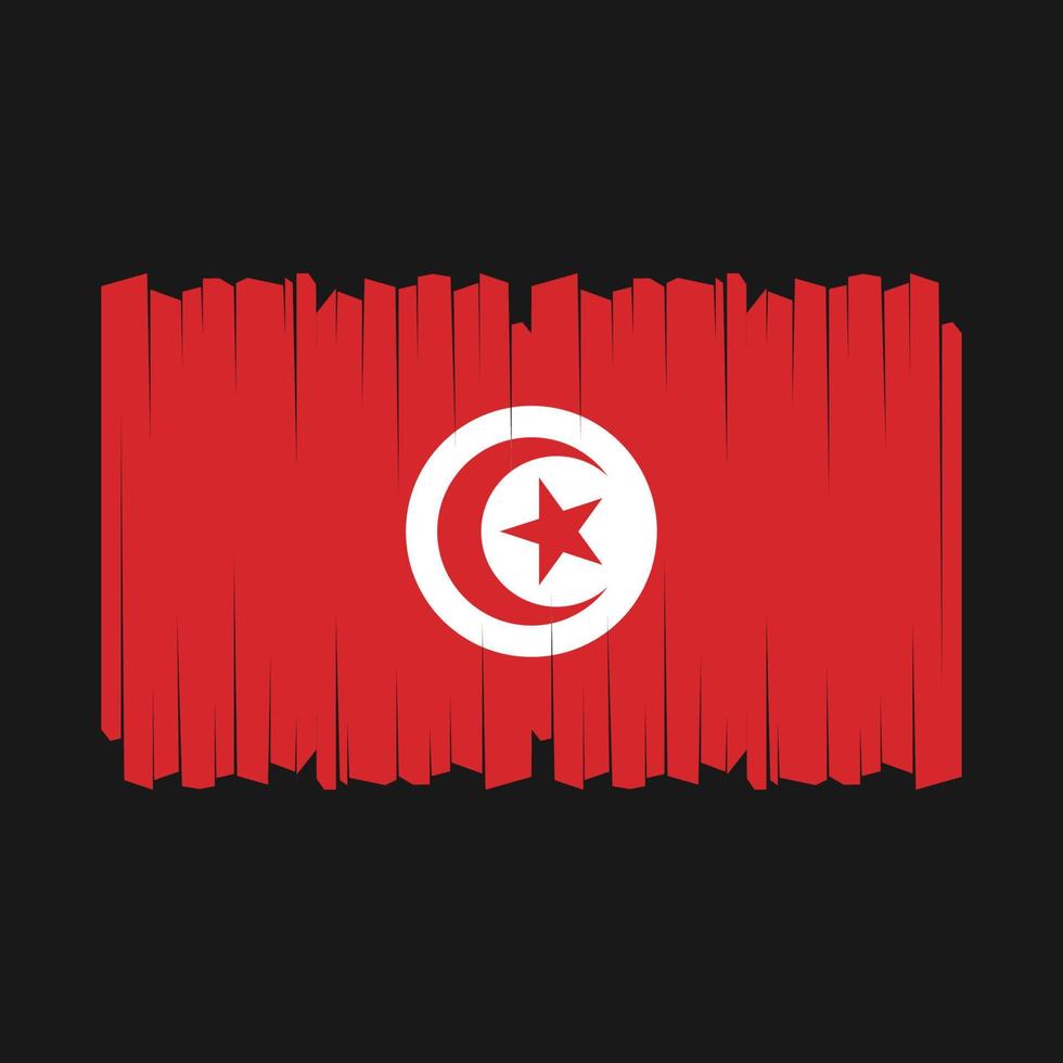 vecteur de brosse drapeau tunisie