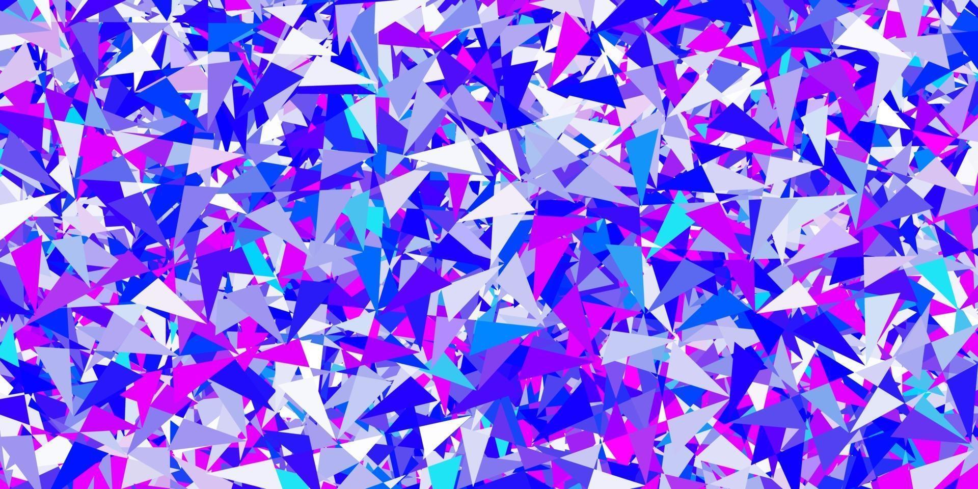 texture de vecteur rose clair, bleu avec des triangles aléatoires.