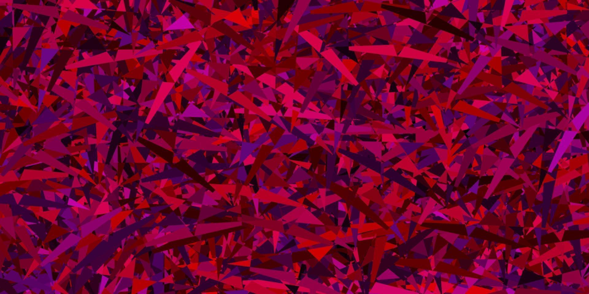 texture de vecteur rose clair, rouge avec des triangles aléatoires.