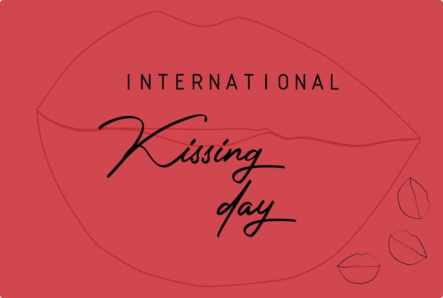 international embrasser jour, lèvres rose vecteur
