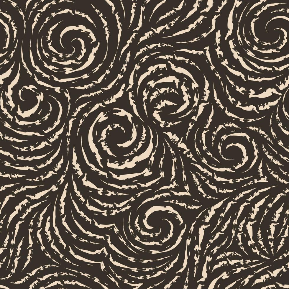 modèle vectorielle continue de lignes déchirées sous la forme de cercles et de spirales. texture beige pour la décoration des tissus ou du papier d'emballage vecteur