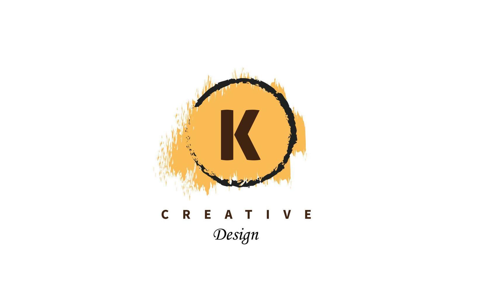 k alphabet l'eau Couleur logo artistique, fantaisie, branché main tiré vecteur conception sur noir Contexte.