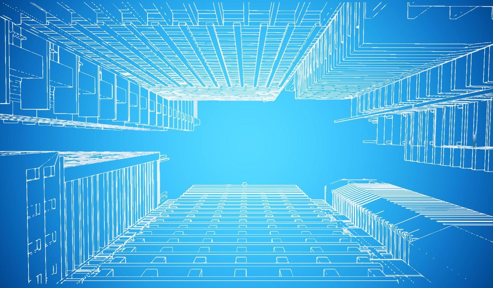 bâtiment perspective construction plan façades architecture sketch.vector illustration vecteur