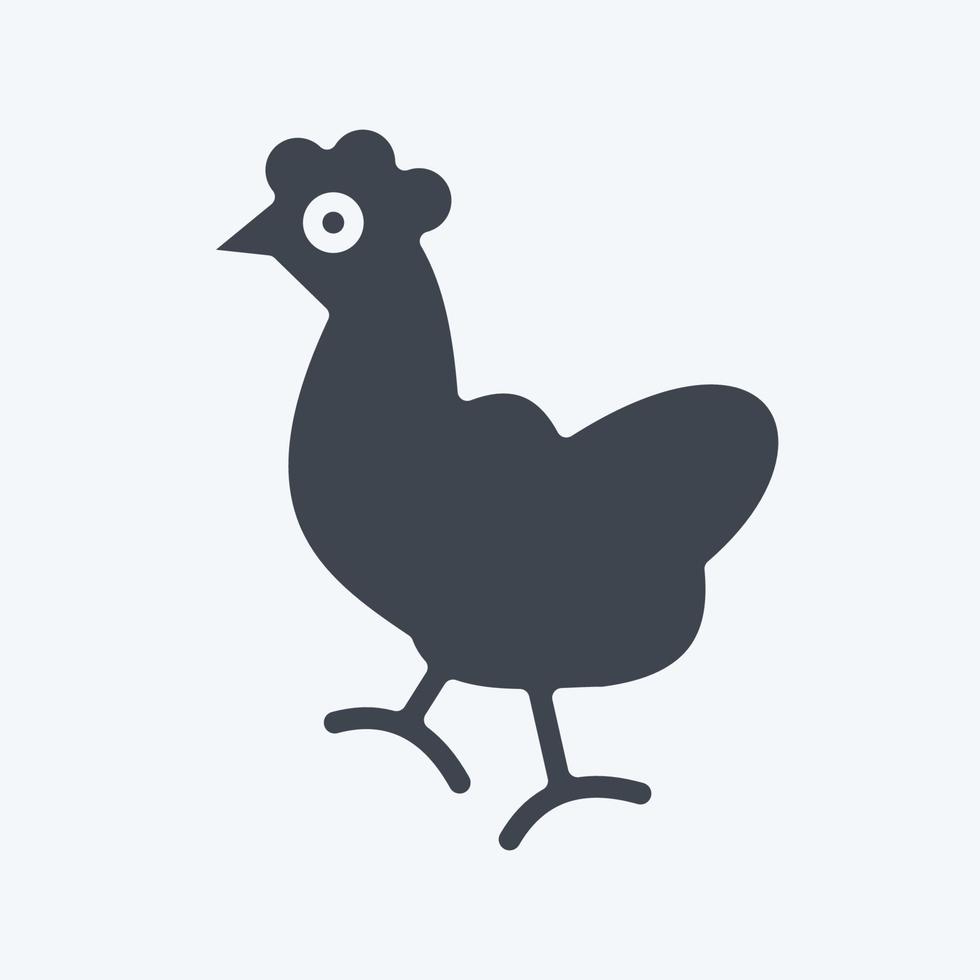 icône poulet. en relation à national animaux symbole. Facile conception modifiable. Facile illustration vecteur