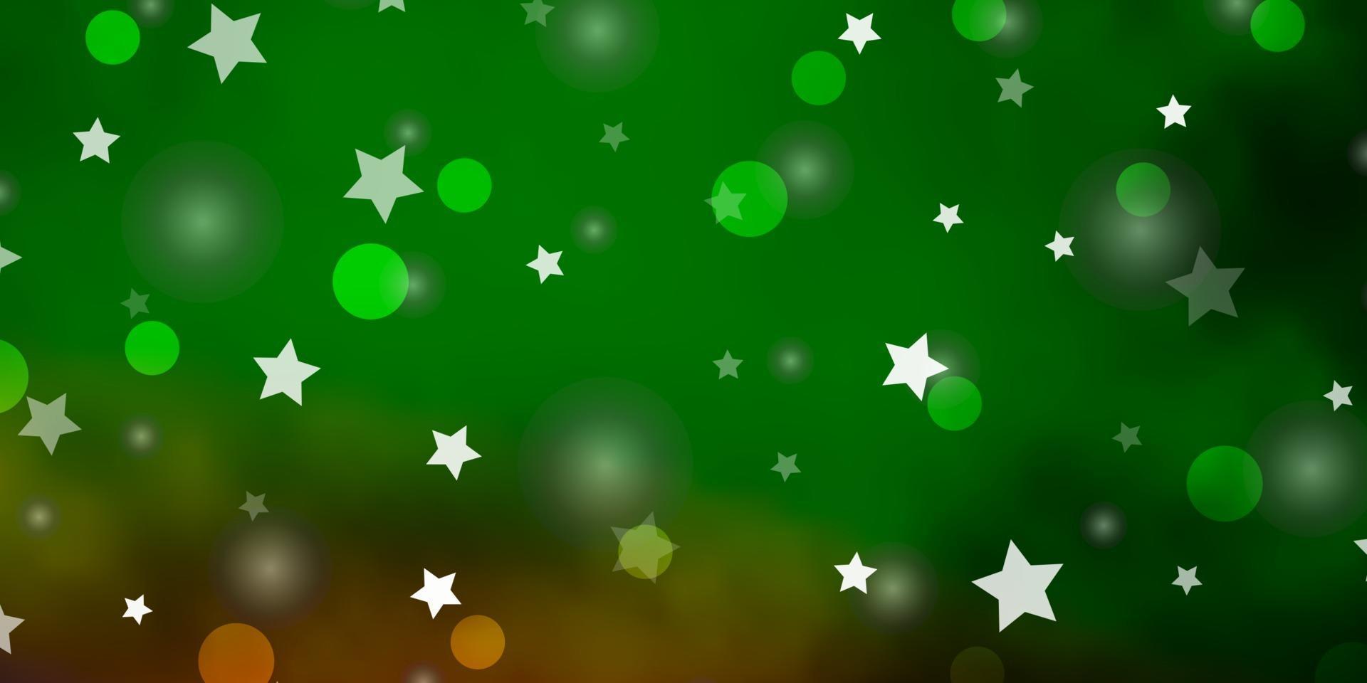 modèle vectoriel vert clair et rouge avec des cercles, des étoiles.