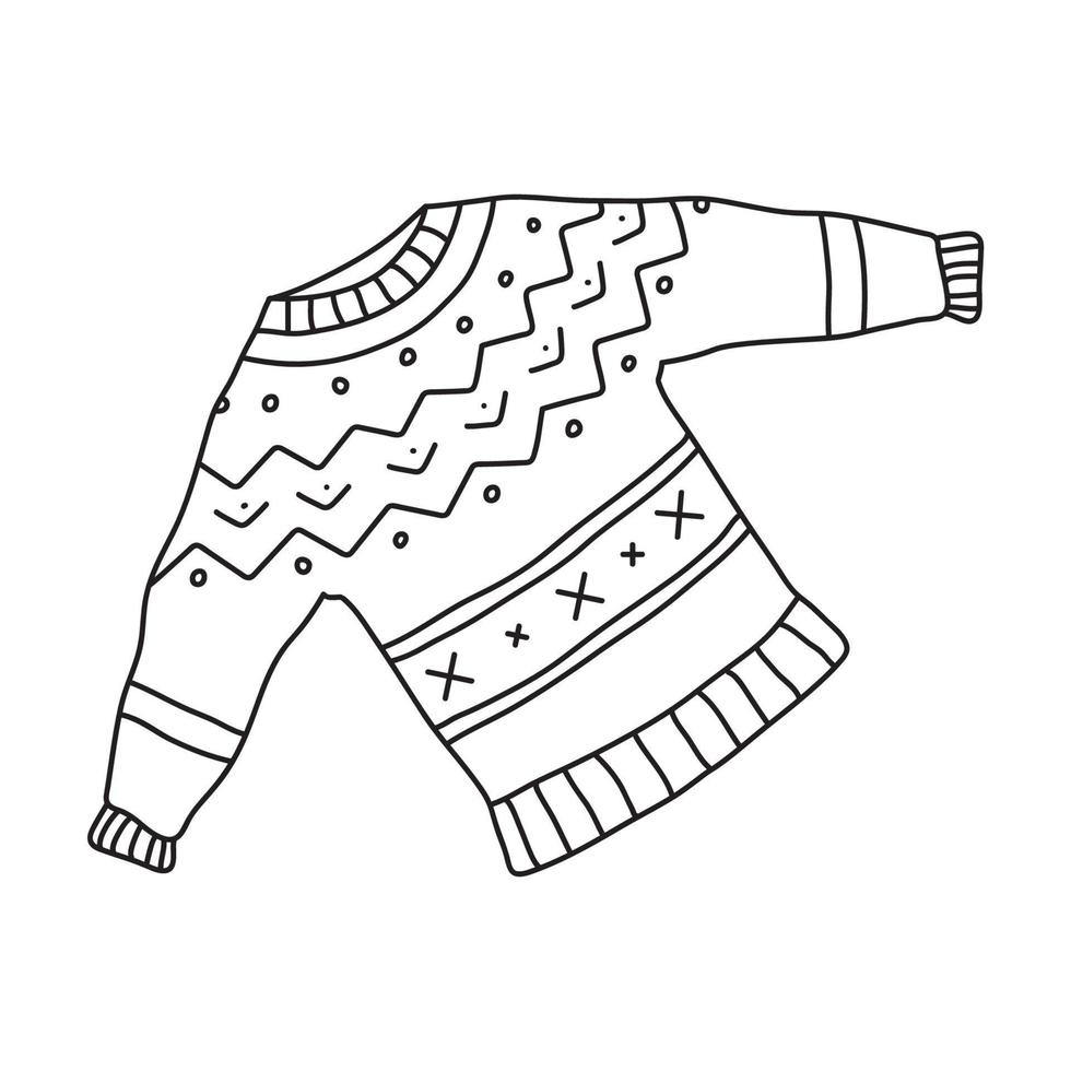 vecteur Stock illustration avec Célibataire objet, tricot, main dessiné, griffonnage style.
