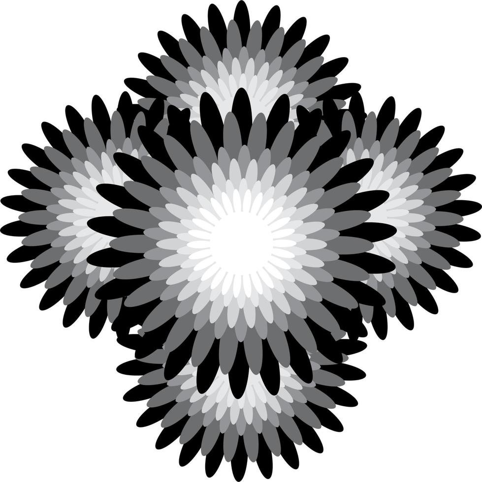 mandalas sur monochrome vecteur