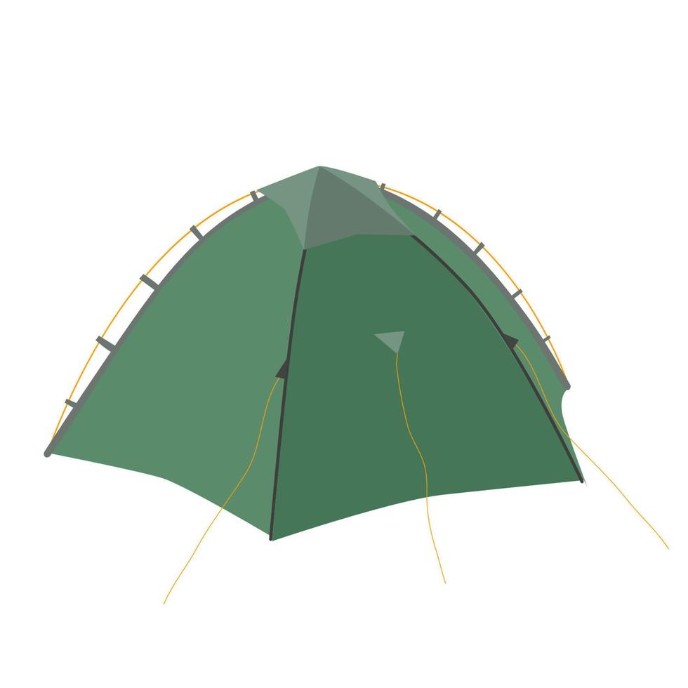 durable tente pour camping, voyage, Extérieur expérience icône. dôme membrane est prise en charge par externe poteaux et faîtières. vecteur illustration.