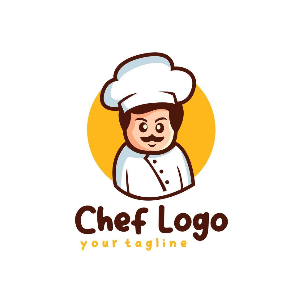 nourriture logo avec vecteur chef illustration