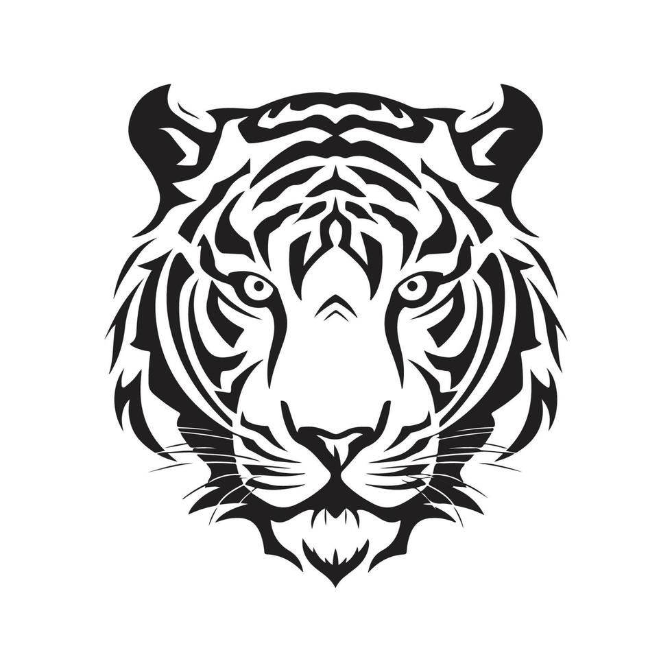 tigre diriger, vecteur concept numérique art, main tiré illustration