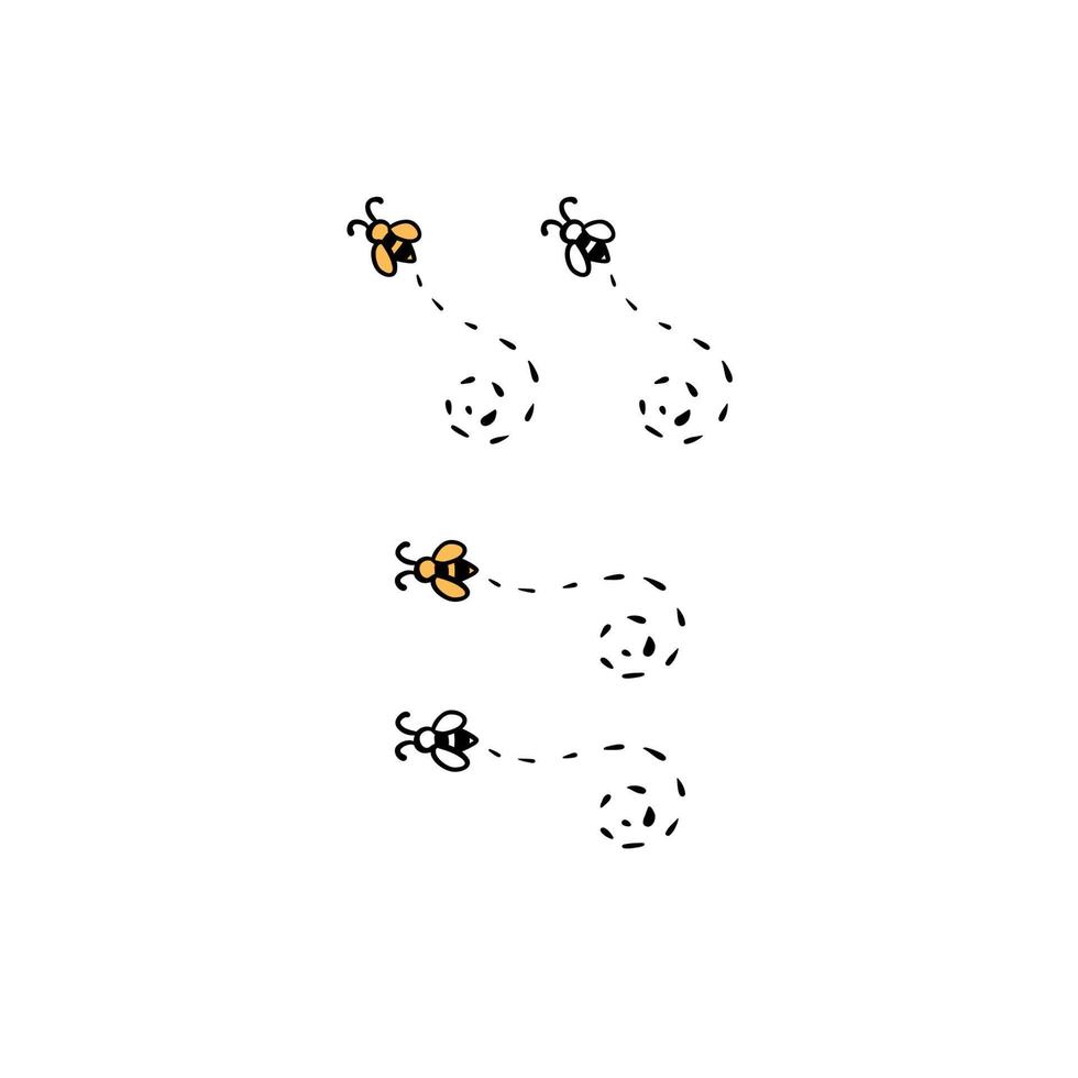 vecteur illustration pour votre conception. coloré et noir ligne contour. jardin ensemble. les abeilles