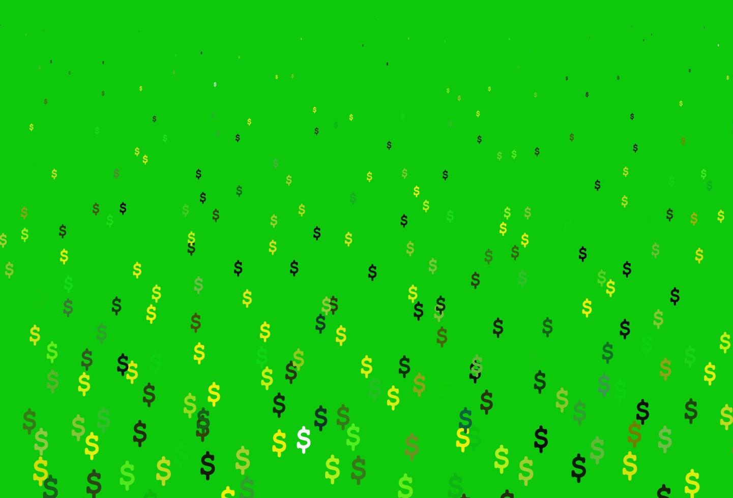 motif vectoriel vert clair, jaune avec dollar.