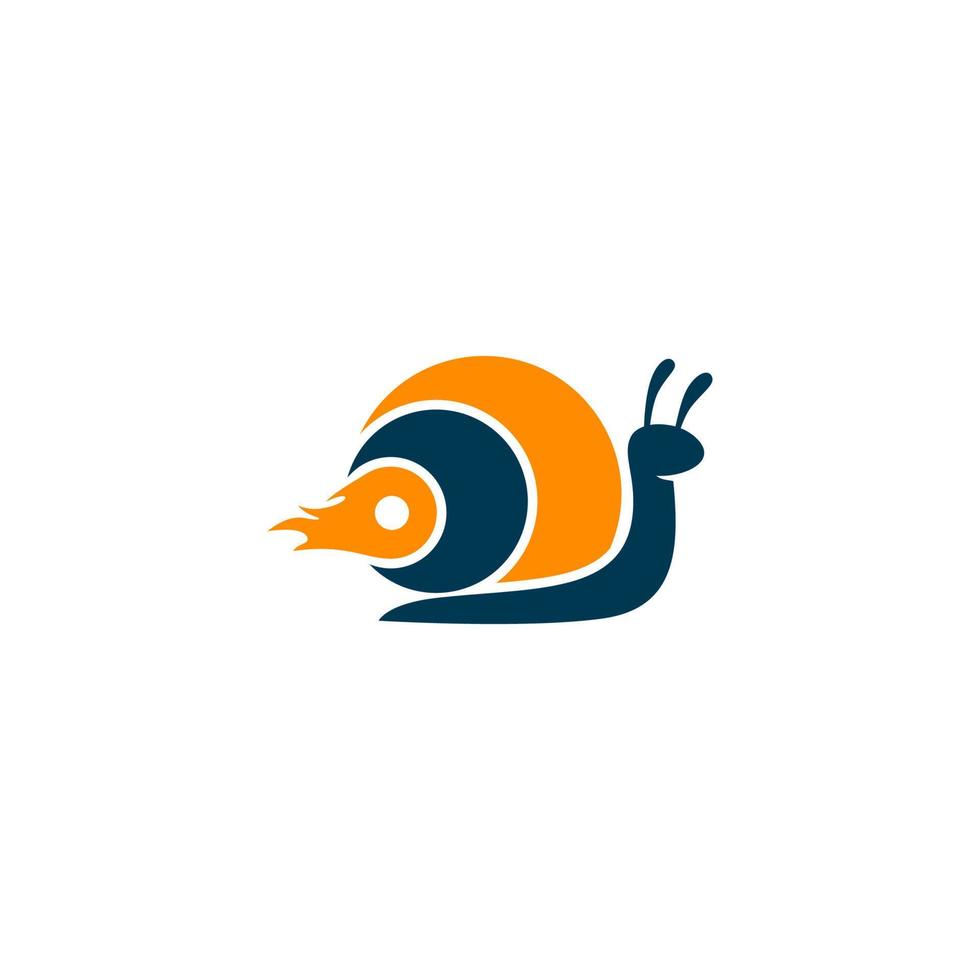 escargot logo avec coloré sur blanc Contexte vecteur