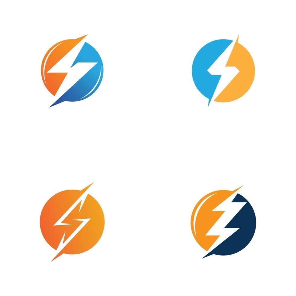 définir la foudre, icône de vecteur de modèle de logo flash