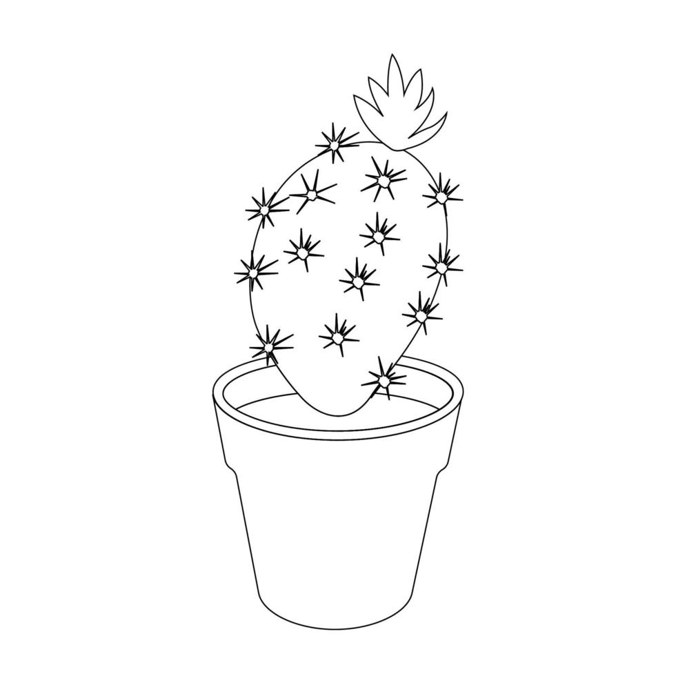 icône de plante d'intérieur de cactus vecteur