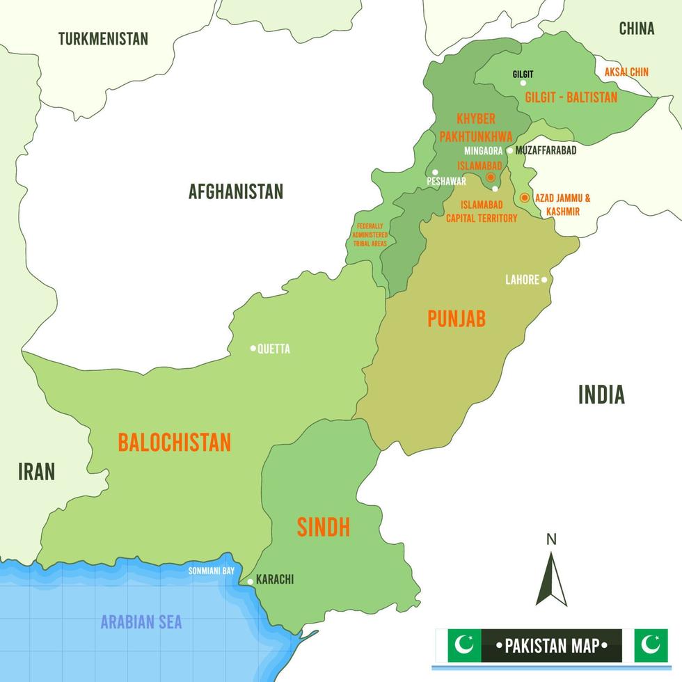 carte du pakistan vecteur