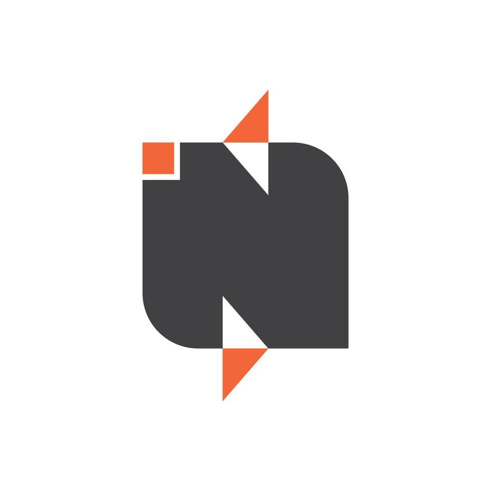 n lettre logo icône illustration vecteur