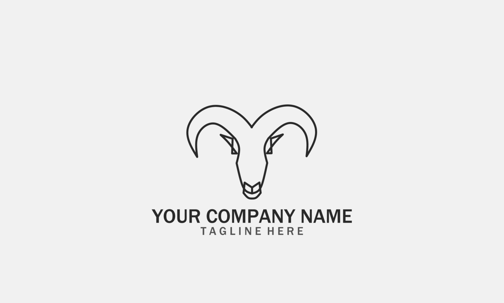 mouton logo conception. vecteur icône de une RAM avec longue cornes. moderne mouton logo modèle.