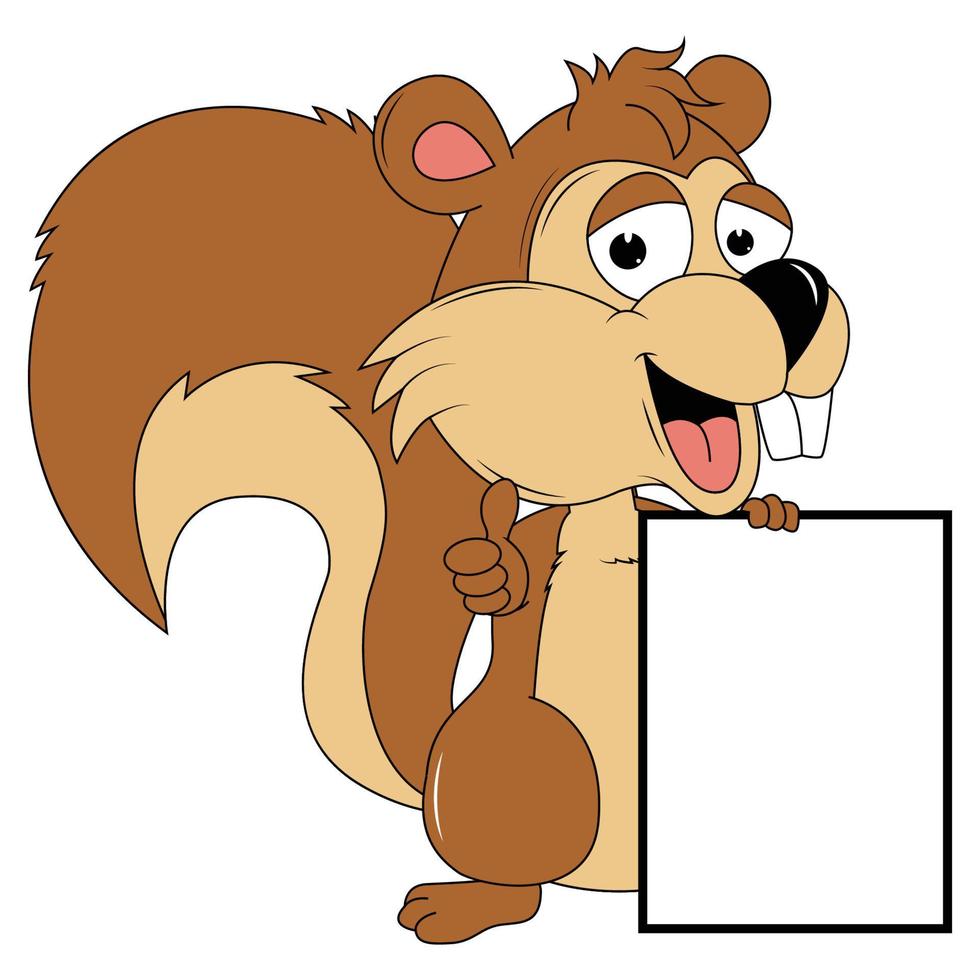 mignonne écureuil animal dessin animé illustration graphique vecteur