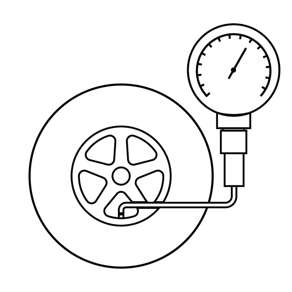 icône de jauge de pression des pneus vecteur