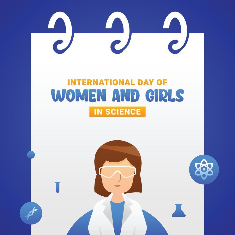 international journée de femmes et les filles dans science conception vecteur