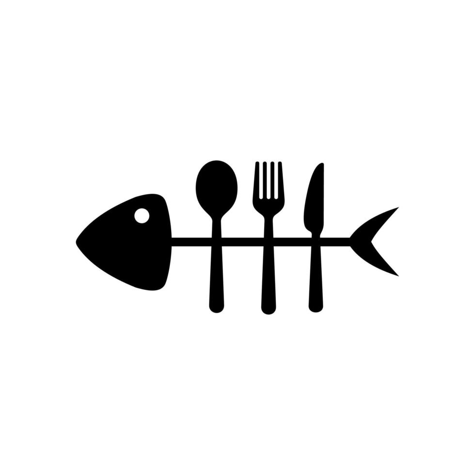 poisson nourriture vecteur logo