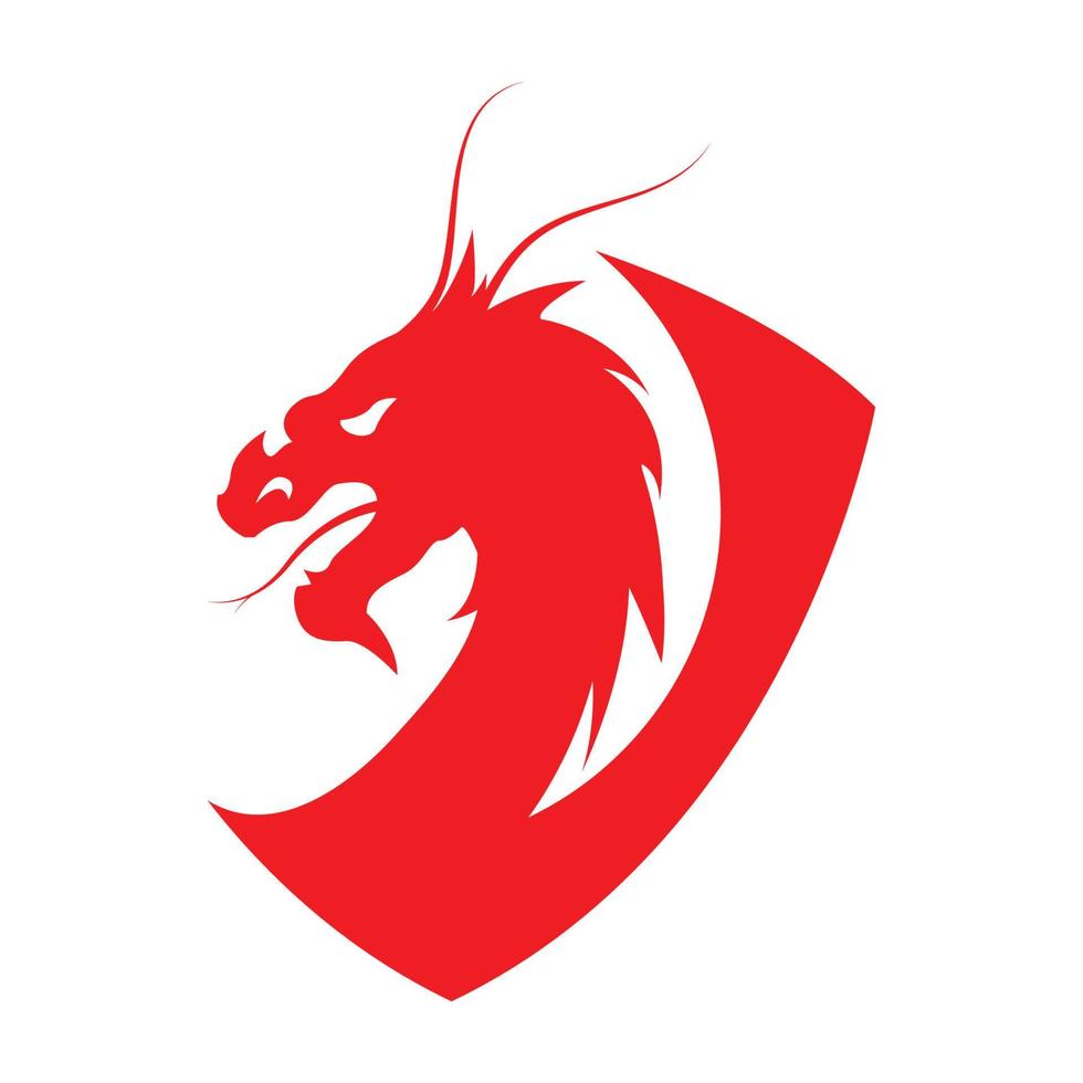 logo tête de dragon vecteur