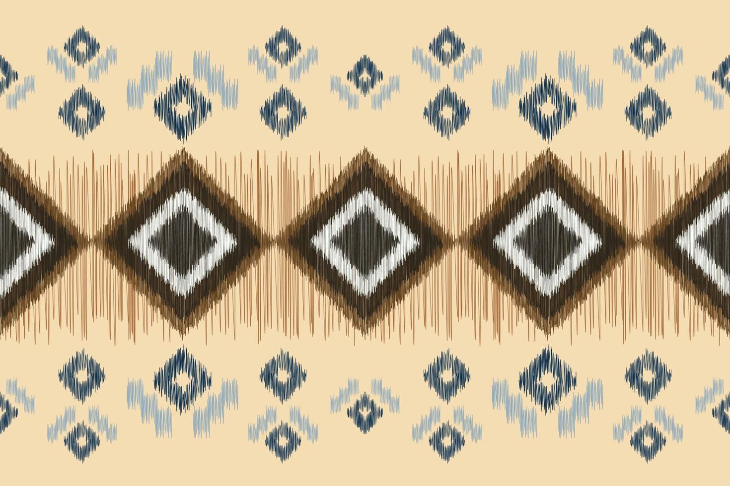 ethnique ikat en tissu modèle géométrique style.africain ikat broderie ethnique Oriental modèle marron crème Contexte. abstrait, vecteur, illustration.pour texture, vêtements, emballage, décoration, tapis. vecteur