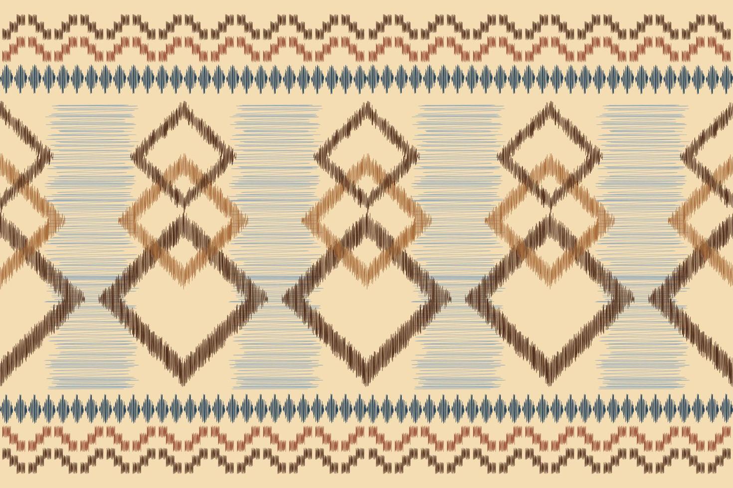 ethnique ikat en tissu modèle géométrique style.africain ikat broderie ethnique Oriental modèle marron crème Contexte. abstrait, vecteur, illustration.pour texture, vêtements, emballage, décoration, tapis. vecteur