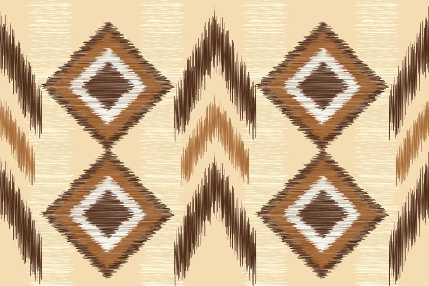 ethnique ikat en tissu modèle géométrique style.africain ikat broderie ethnique Oriental modèle marron crème Contexte. abstrait, vecteur, illustration.pour texture, vêtements, emballage, décoration, tapis. vecteur