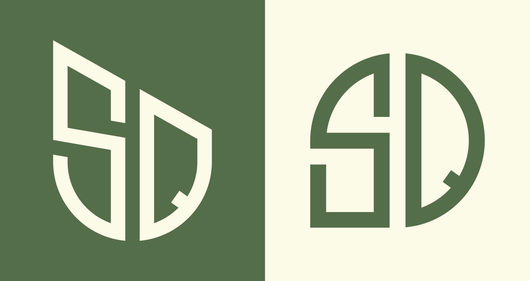 ensemble de conceptions de logo sq de lettres initiales simples créatives. vecteur