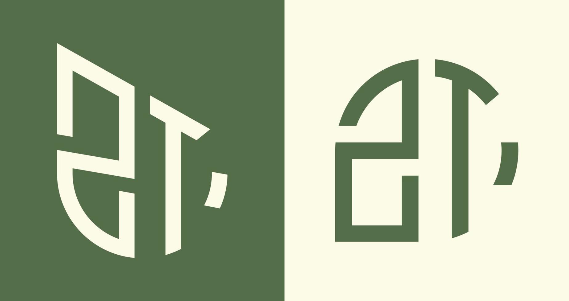 Créatif Facile initiale des lettres zt logo dessins empaqueter. vecteur
