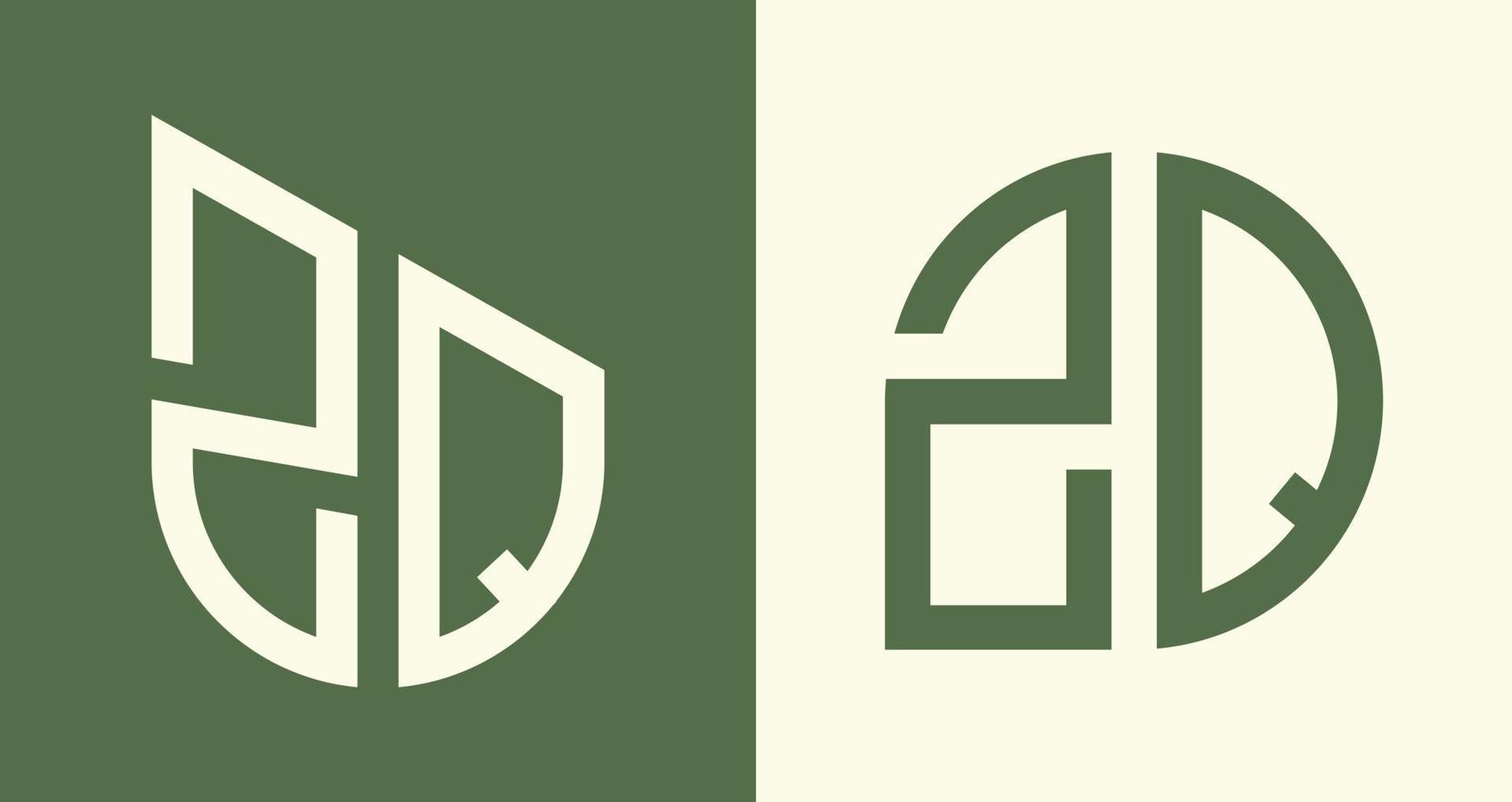 Créatif Facile initiale des lettres zq logo dessins empaqueter. vecteur
